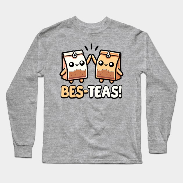 Bes-teas! Cute Teabag Pun Cartoon Long Sleeve T-Shirt by Cute And Punny